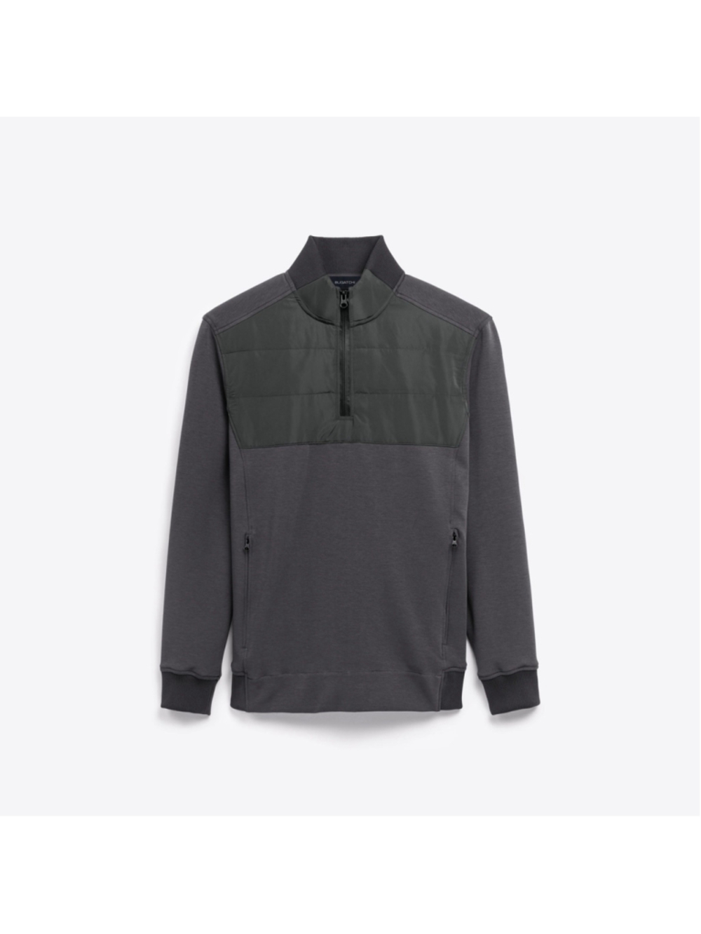 BUGATCHI Solid Quarter Zip Mock Neck Pullover Medium Gorpcore